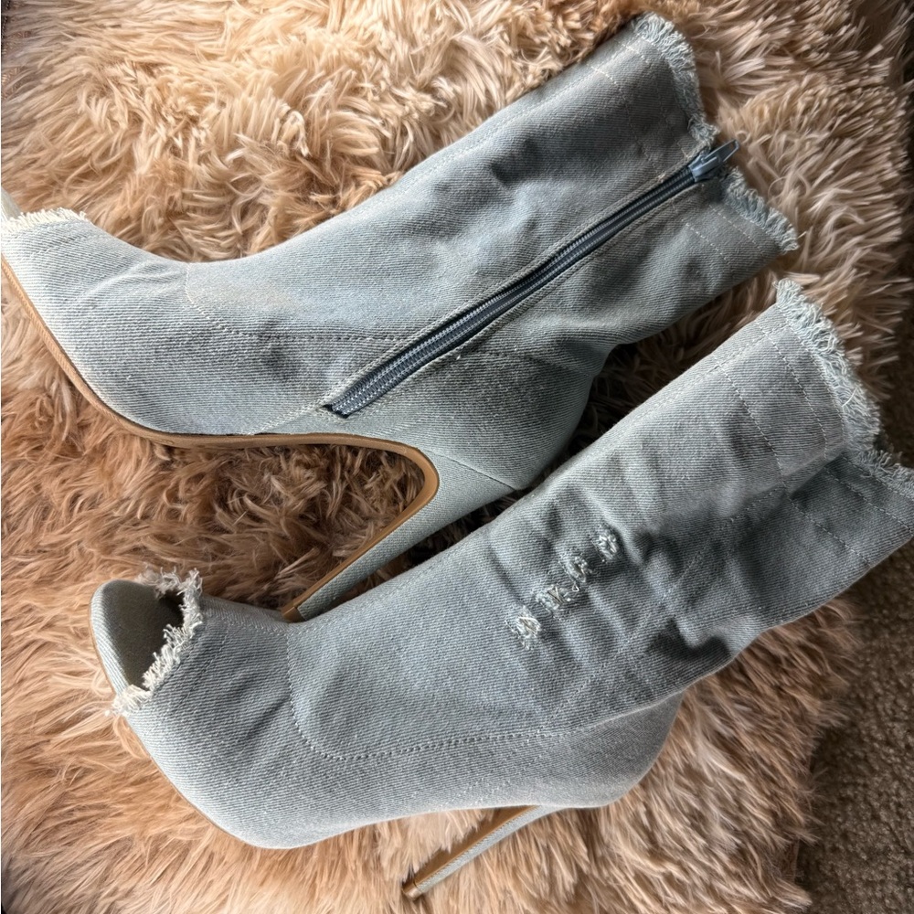 Steve Madden Light Denim Heeled Boots